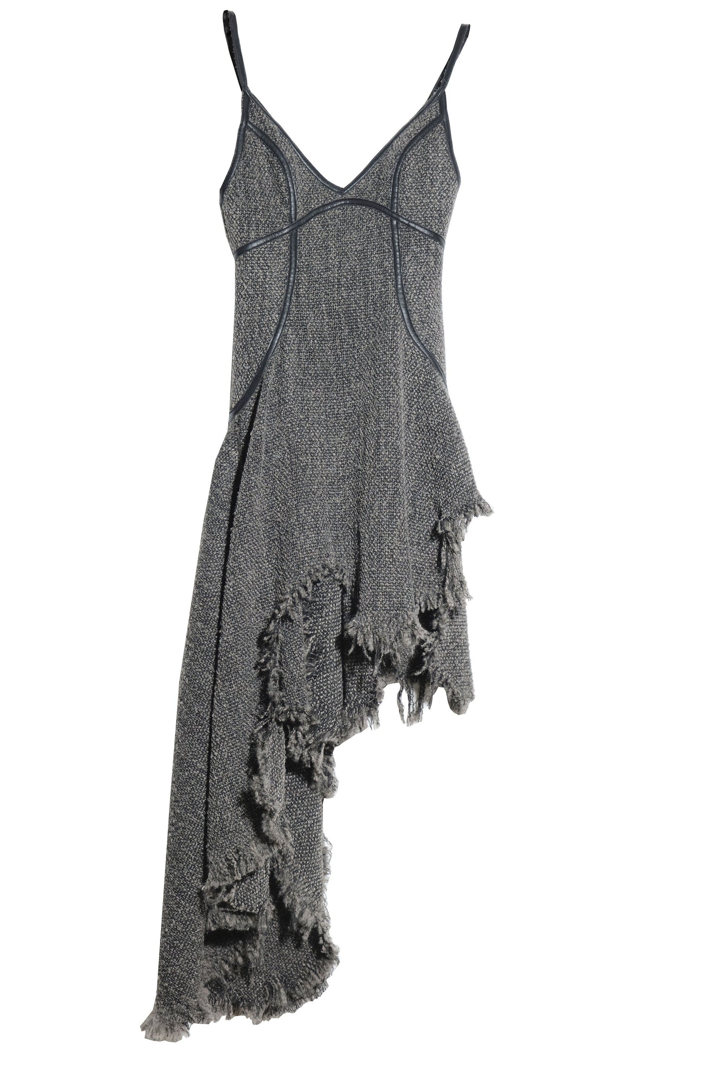 Hand-damaged Burrs Tassels Sling Irregular Dress