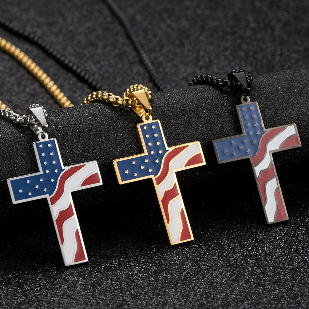 Stars and Stripes Crucifix