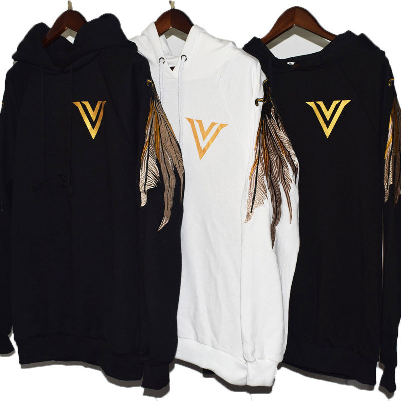 Back Angel Wing Hooded Sweater