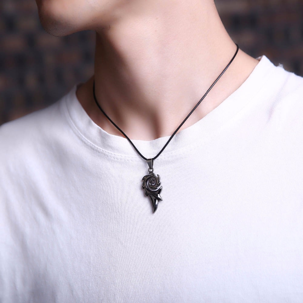 Men's punk dragon flame