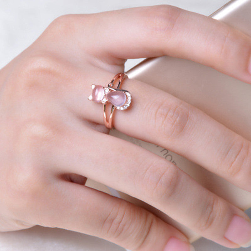 Rose Gold Hibiscus Diamond Ring