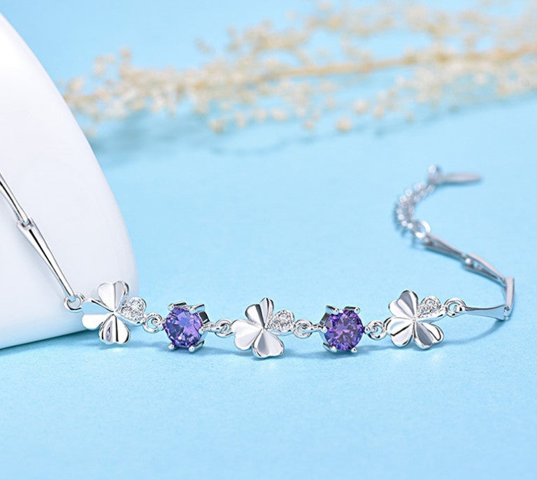 S925 Silver Amethyst Bracelet