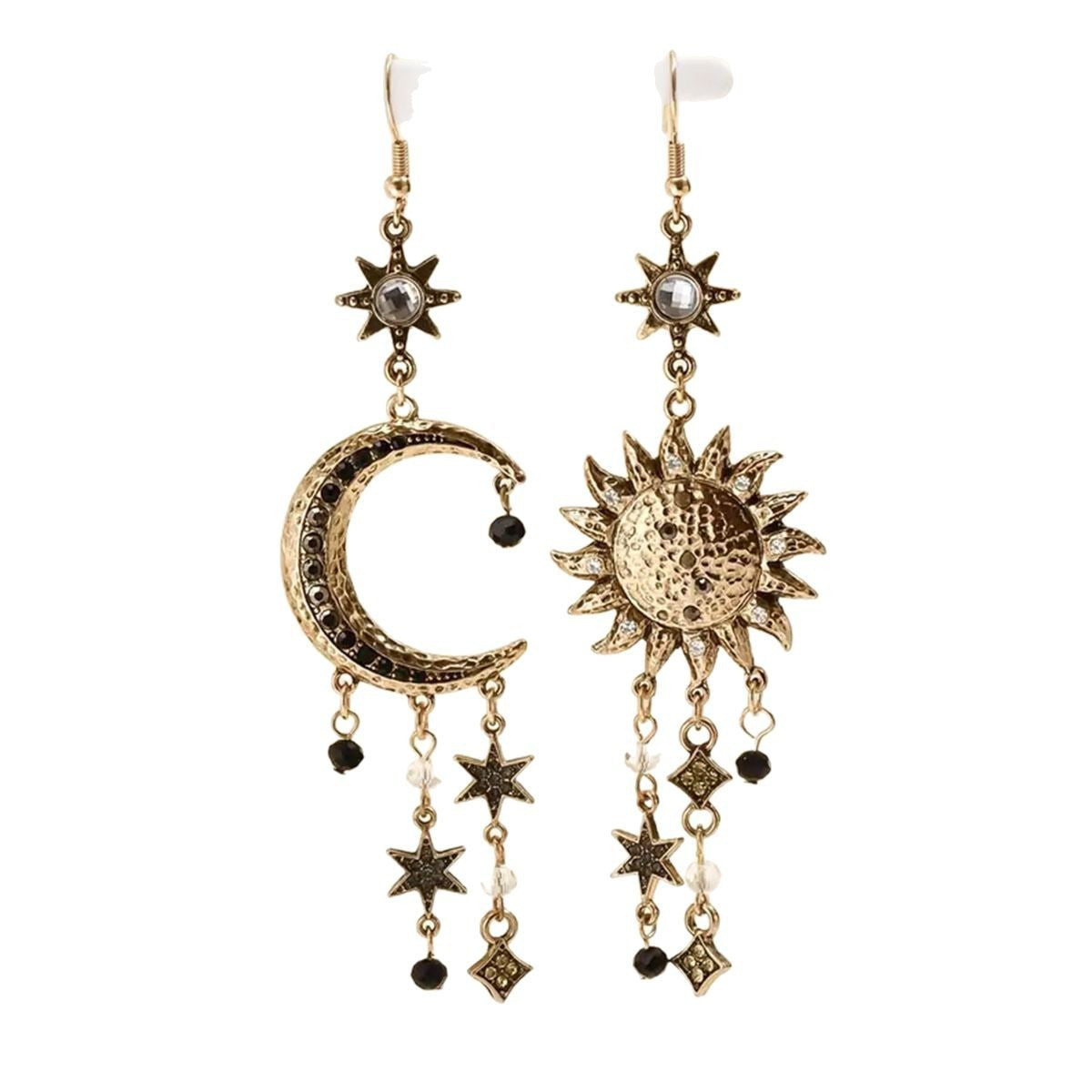 Long Sun Moon Women's Earrings Retro Style