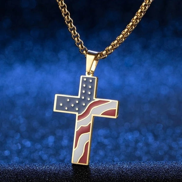 Stars and Stripes Crucifix