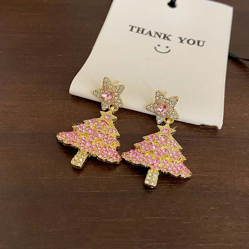 Luxury Sparkling Zircon Xmas Earrings