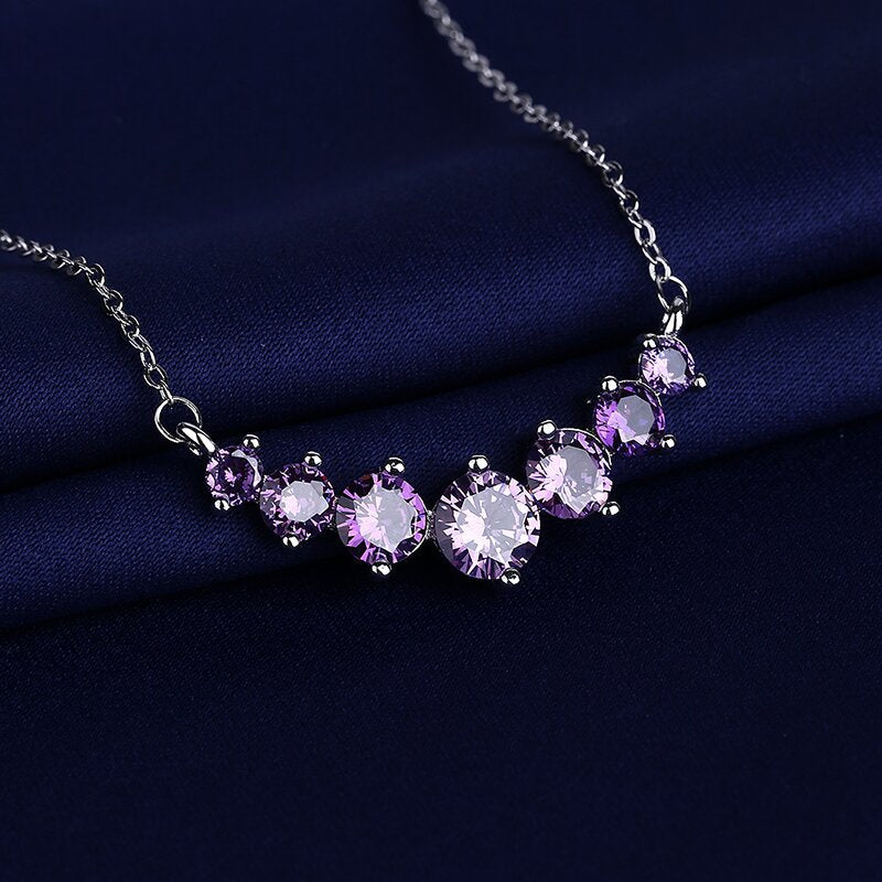 New Moissanite Straight Necklace Female Pendant Clavicle Chain Jewelry