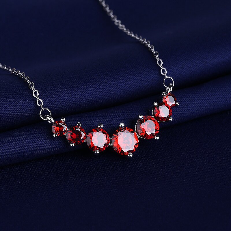 New Moissanite Straight Necklace Female Pendant Clavicle Chain Jewelry
