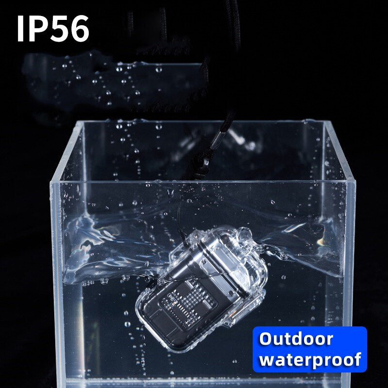 Transparent Shell Double Arc Lighter Waterproof And Windproof Outdoor Lighter Lighting Multi-purpose Electronic Cigarette Lighter