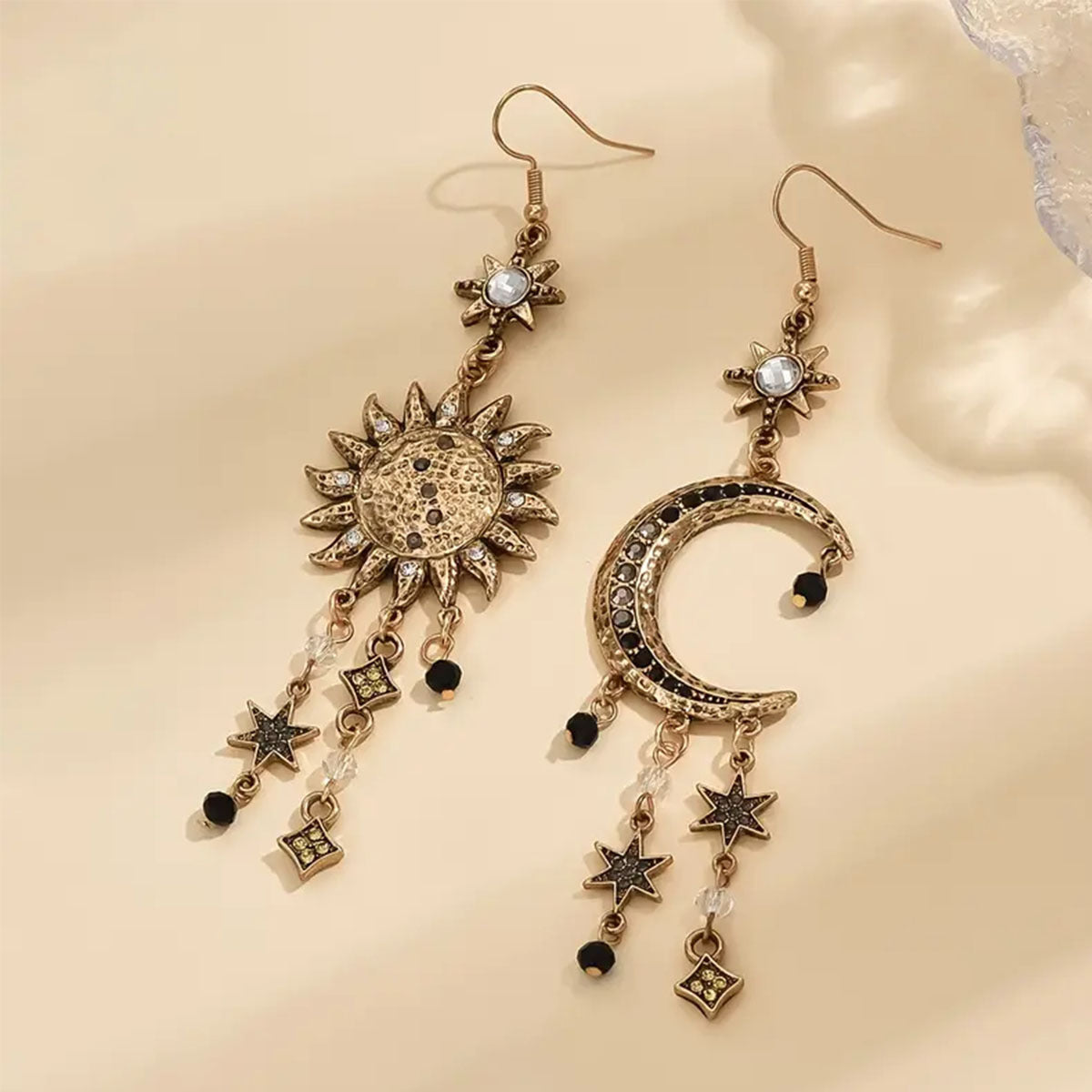Long Sun Moon Women's Earrings Retro Style