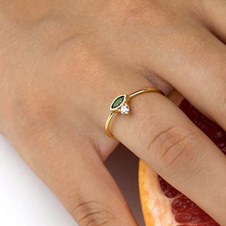 Petite Green Gem Ring