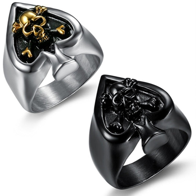 Skull Spade Ring
