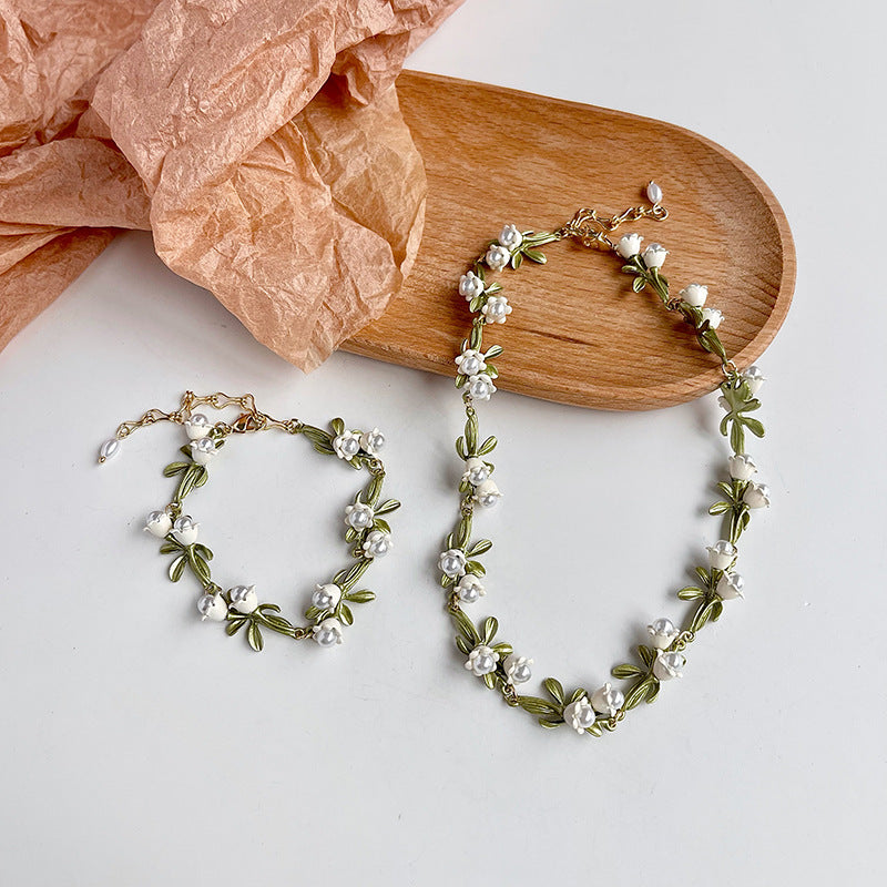 White Lily Of The Valley Necklace Clavicle Chain