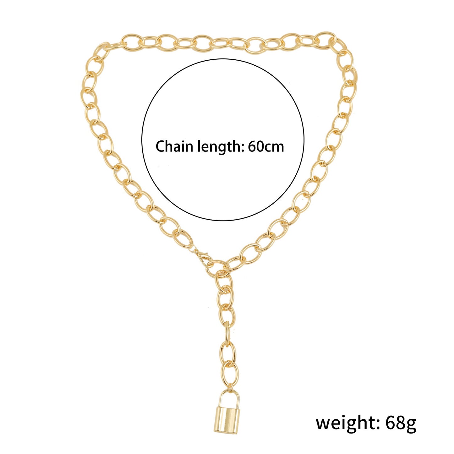 Double-layer Golden Lock Heart Necklace