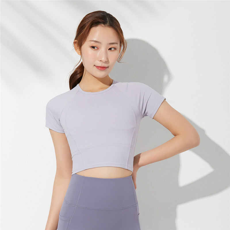 Autumn New Yoga Wear Blouse Sports Tights Short-sleeved T-shirt For Women