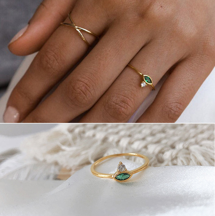 Petite Green Gem Ring