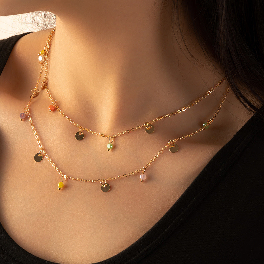 Geometric Female Collarbone Chain Planet Sun Flower Temperament