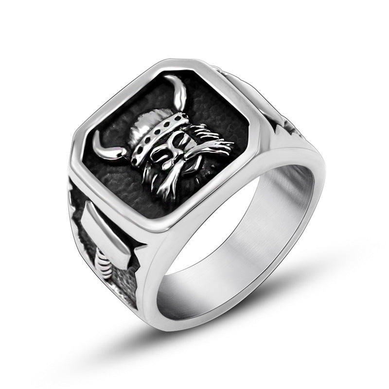Mustachioed Monarch Ring