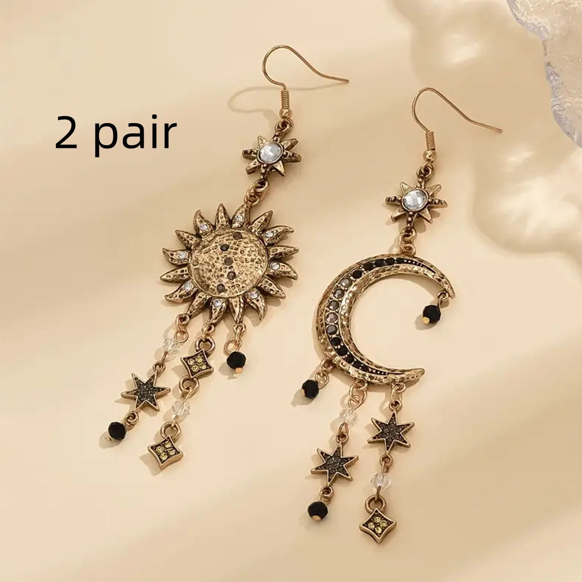 Long Sun Moon Women's Earrings Retro Style