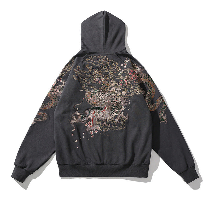 Dragon Embroidery Heavy Industry Coat For Men And Women