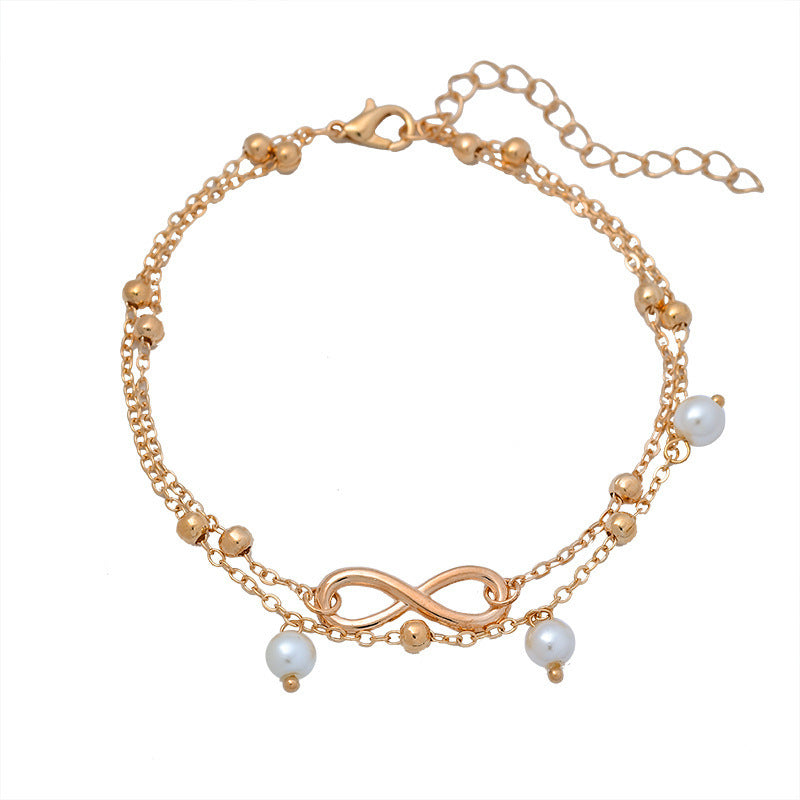 Vintage Pearl Pendant Anklet European And American