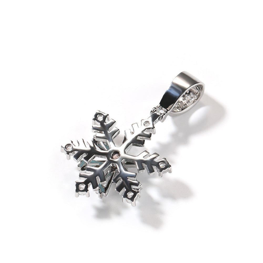 European Hip Hop New Winter Spinning Snowflake Luminous Dripping Oil Pendant Ornaments