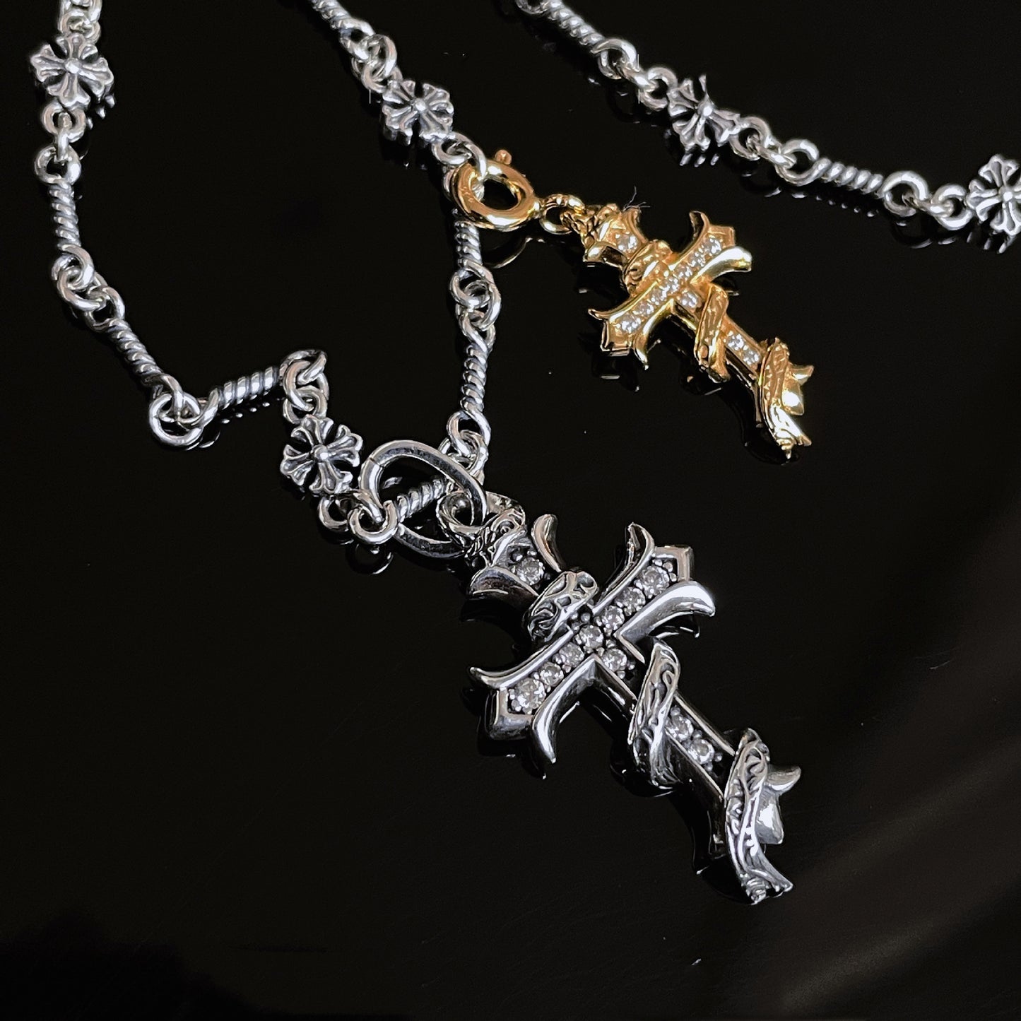 Silver and Gold Cross Essence