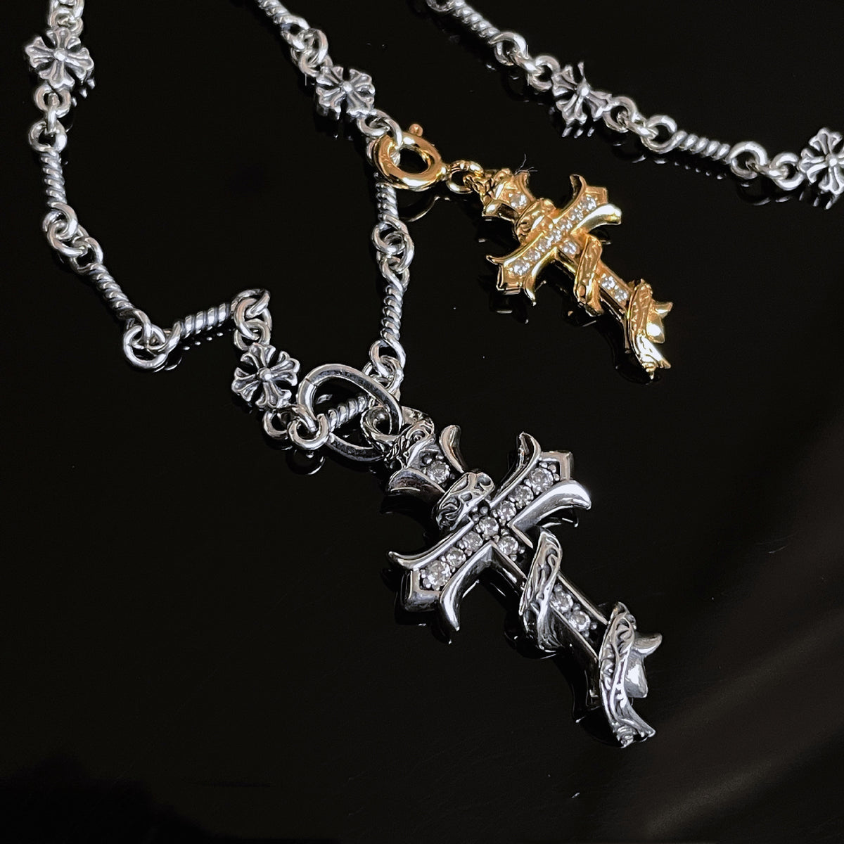 Silver and Gold Cross Essence