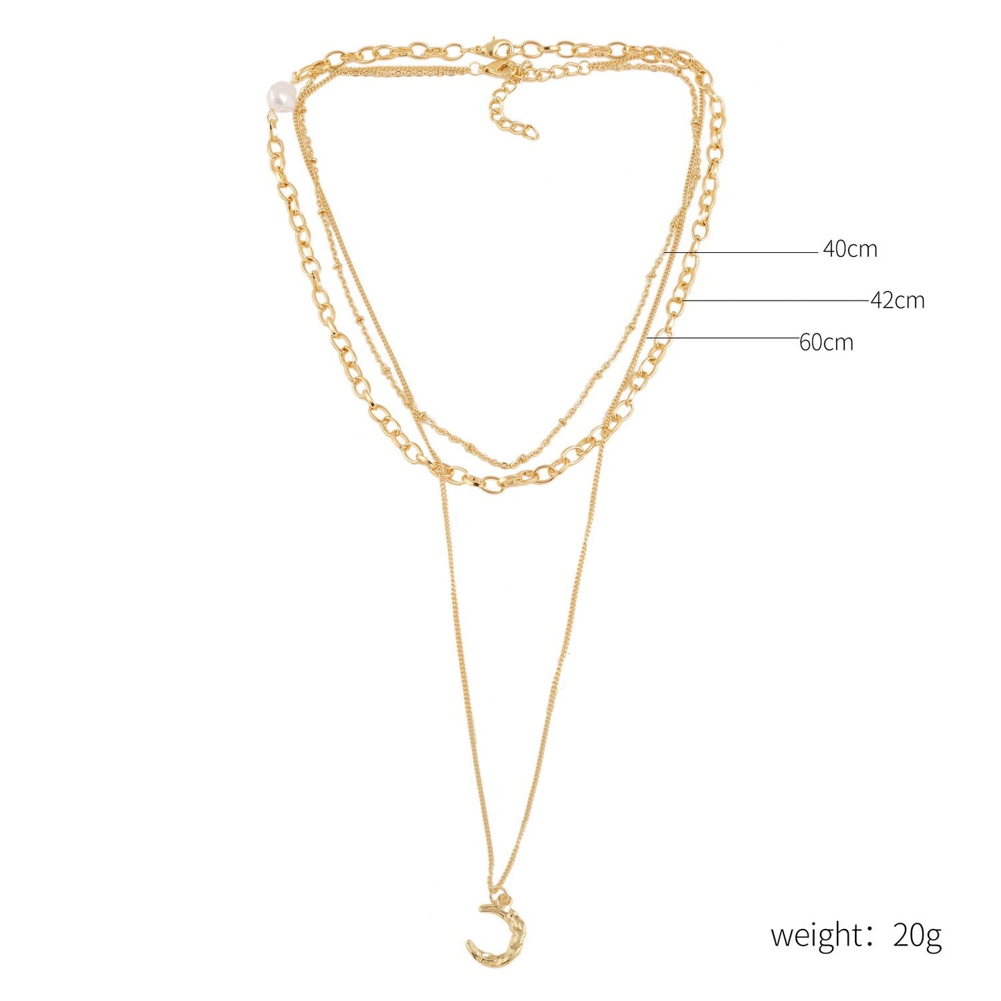 Double-layer Golden Lock Heart Necklace