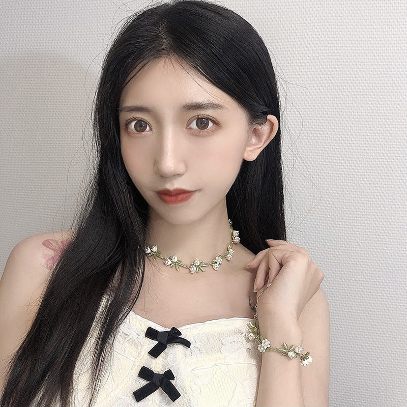 White Lily Of The Valley Necklace Clavicle Chain