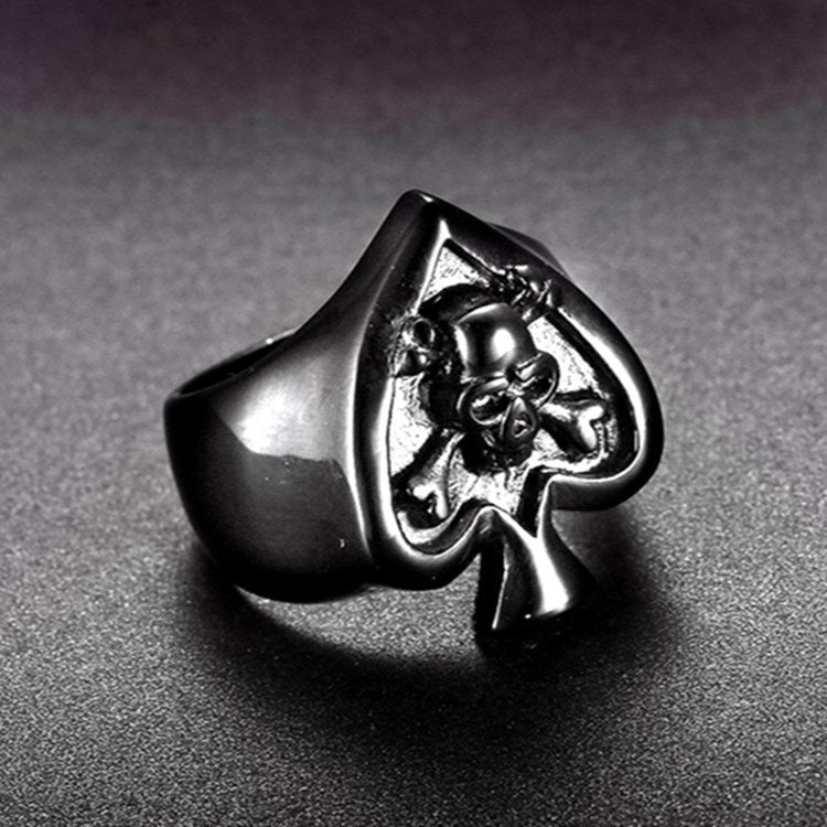Skull Spade Ring