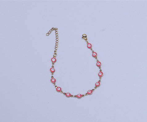 Titanium Steel Round Eye Lucky Amulet Bracelet