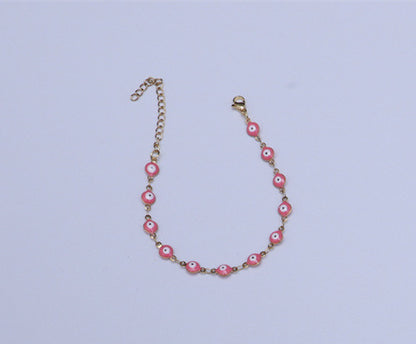 Titanium Steel Round Eye Lucky Amulet Bracelet