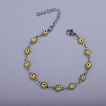 Titanium Steel Round Eye Lucky Amulet Bracelet