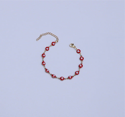 Titanium Steel Round Eye Lucky Amulet Bracelet