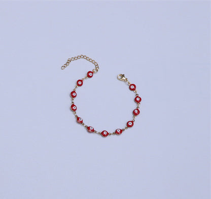 Titanium Steel Round Eye Lucky Amulet Bracelet
