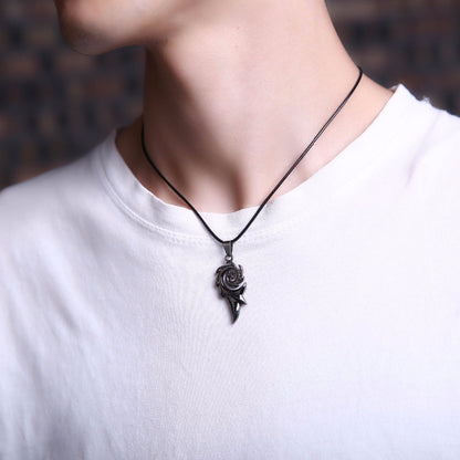 Men's punk dragon flame