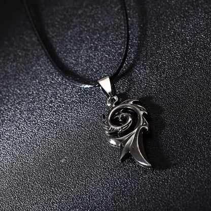Men's punk dragon flame
