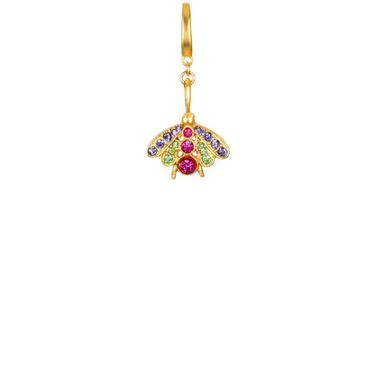 Summer Fruit Wind Watermelon Pendant Elephant Color Zircon Necklace 18K Gold