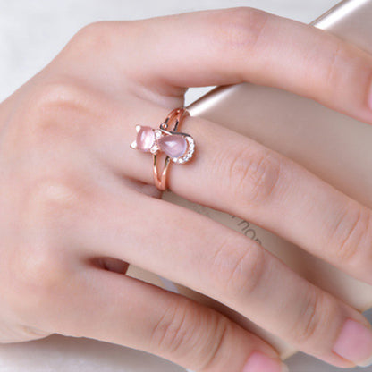 Rose Gold Hibiscus Diamond Ring