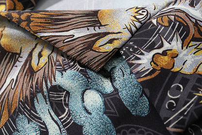 Chinese Style Dragon Full Print Short Sleeve Shirt Men's