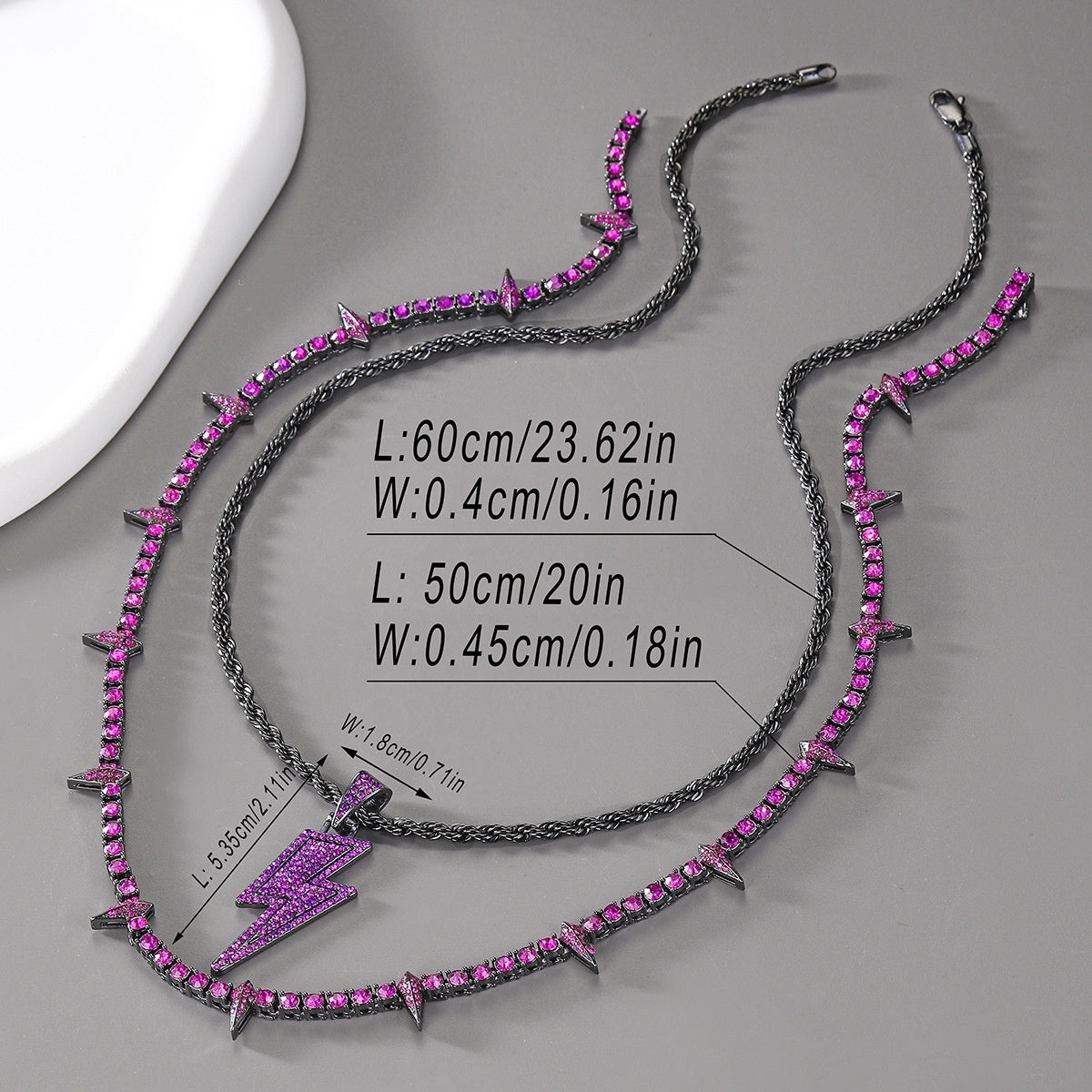 Black Panther Necklace Alloy Diamond Lightning Pendant Suit