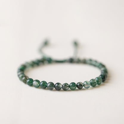 Aquatic Agate 14K Bag Gold Bracelet Handmade Jewelry Niche Gift Green Lucky Transfer Beads Female Retro