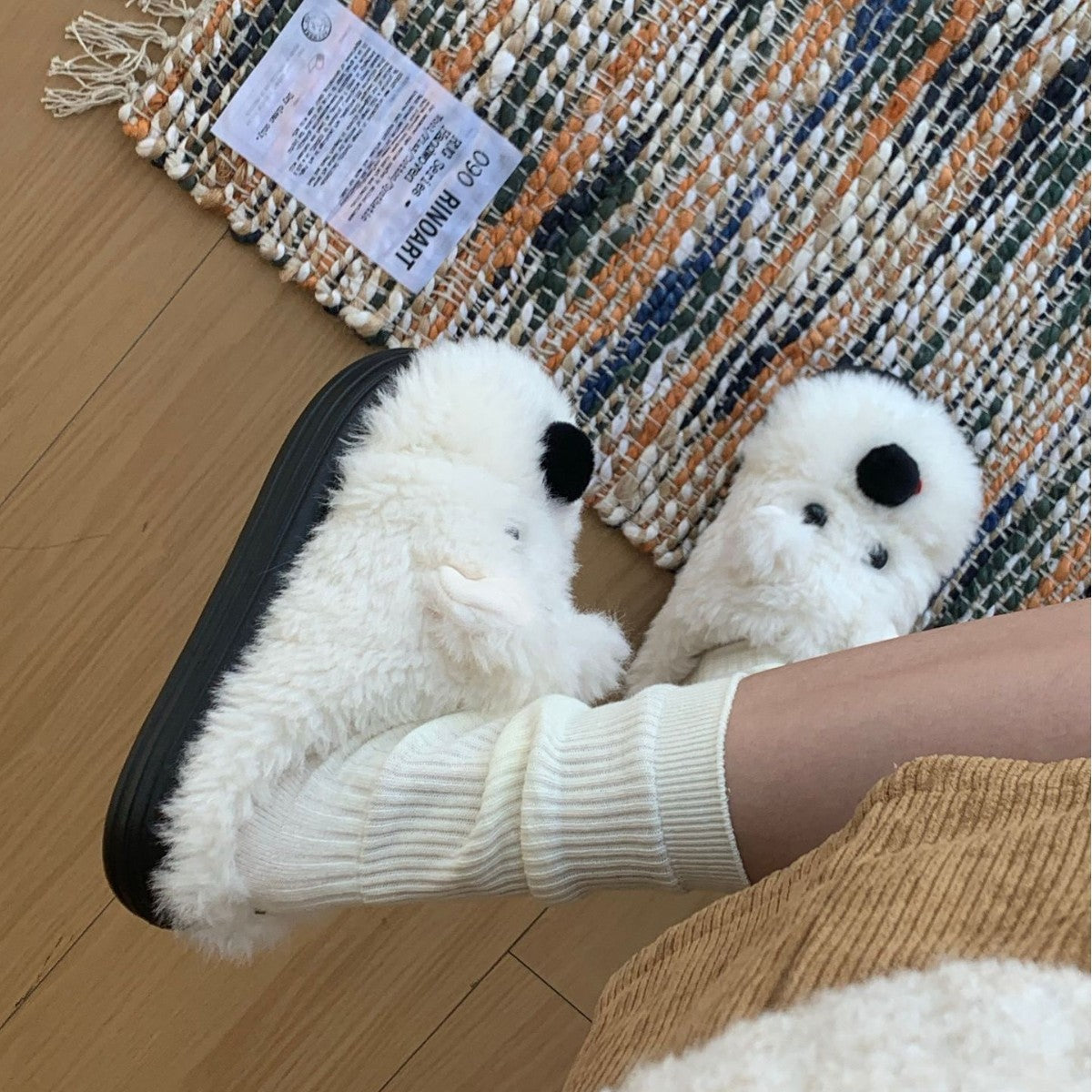 Women's Winter Plush Cartoon Puppy Cotton Slippers