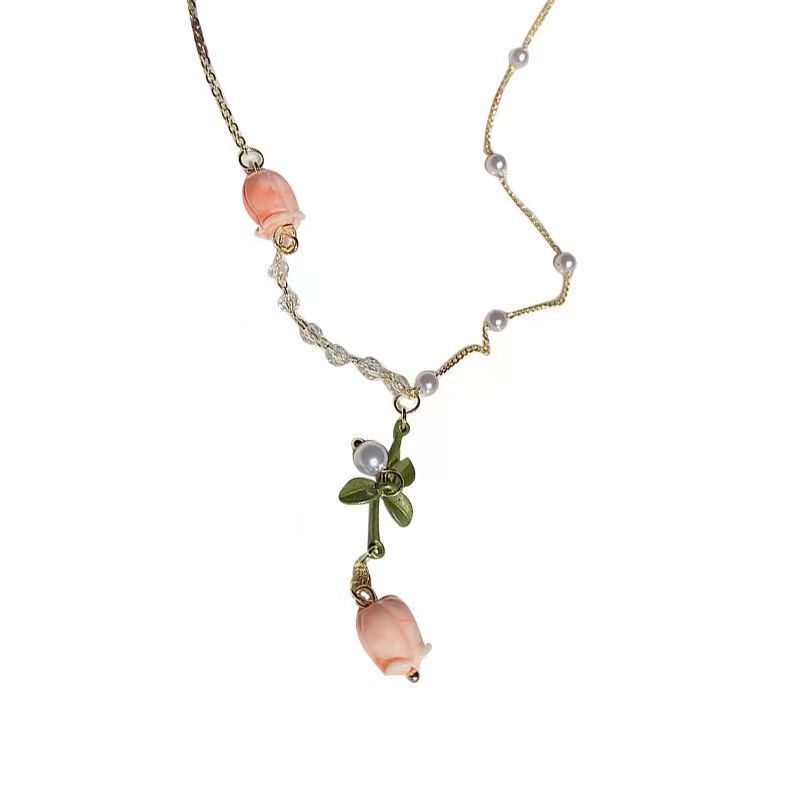 Pearl Linglan Flower Necklace Niche Light