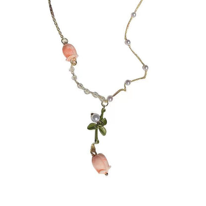 Pearl Linglan Flower Necklace Niche Light