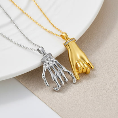 Elegant DesignerStyle HandinHand Couple Necklace Set