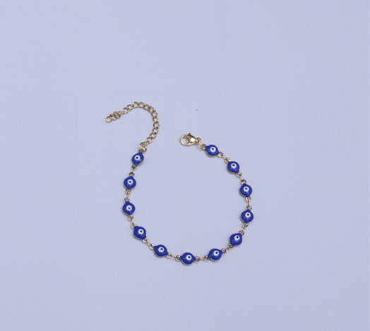 Titanium Steel Round Eye Lucky Amulet Bracelet