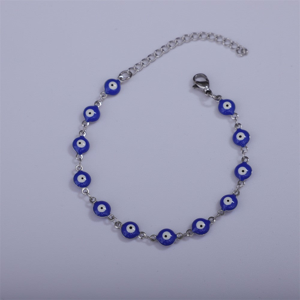 Titanium Steel Round Eye Lucky Amulet Bracelet