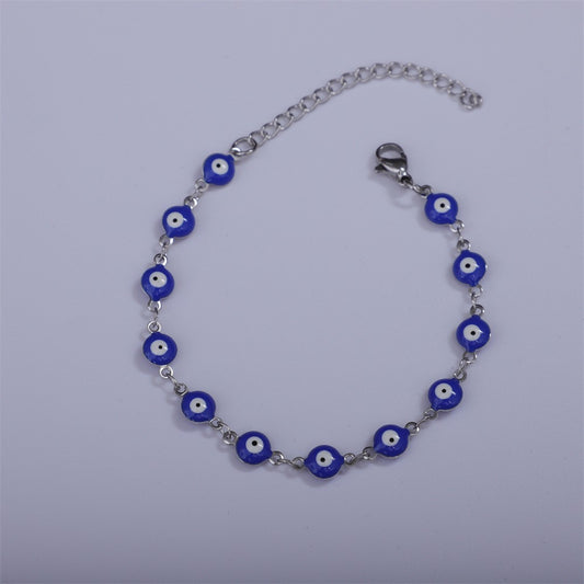 Titanium Steel Round Eye Lucky Amulet Bracelet
