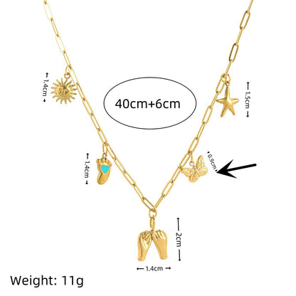 Stainless Steel Hand Pendant Butterfly XINGX Sun
